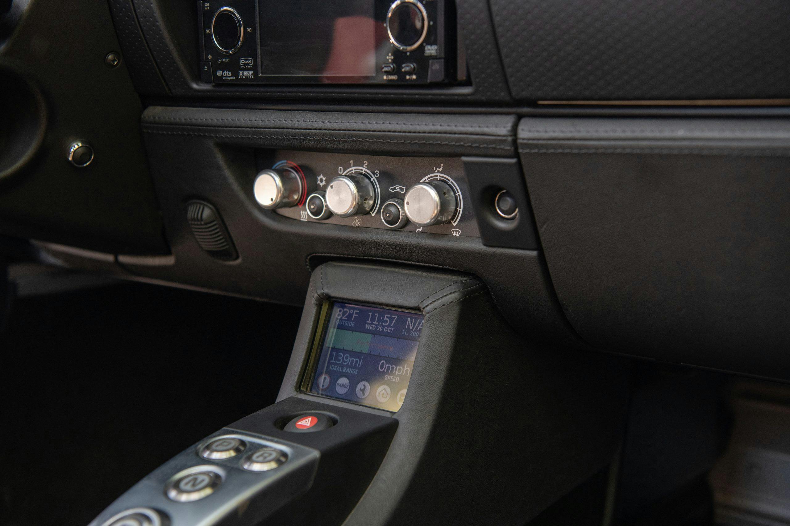 2010 Tesla Roadster R80 interior controls