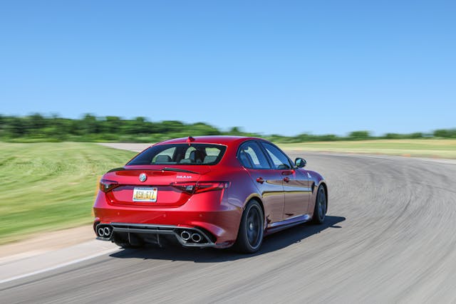 2022 Alfa Romeo Giulia Quadrifoglio rear three-quarter track action