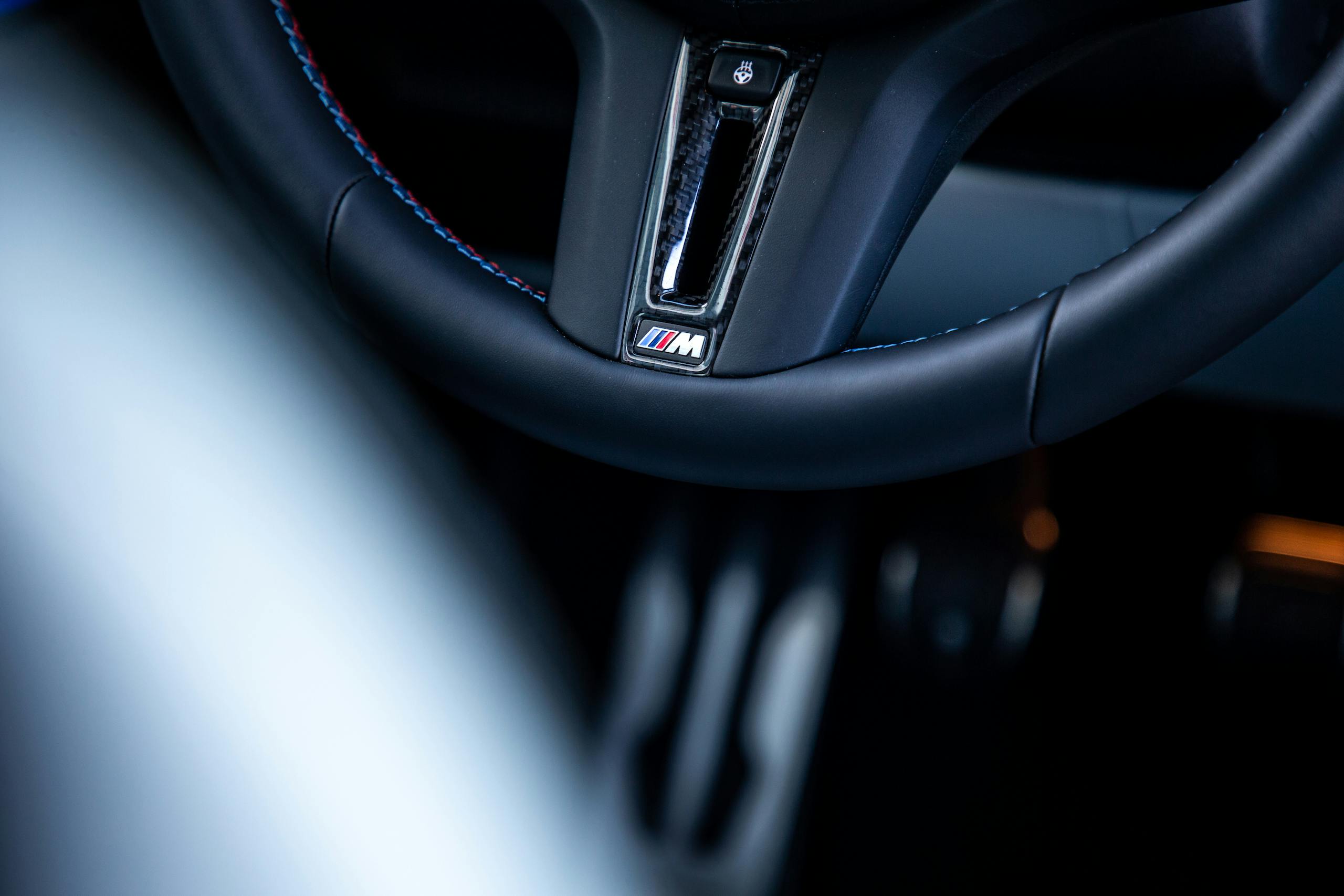2022 BMW M3 Competition steering wheel detail