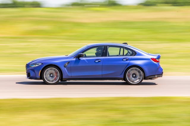 2022 BMW M3 Competition side profile track action