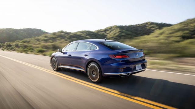 2022 VW Arteon rear three-quarter driving action