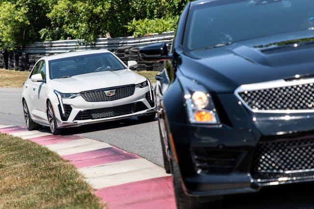 Cadillac ATS-V leading Cadillac CT4