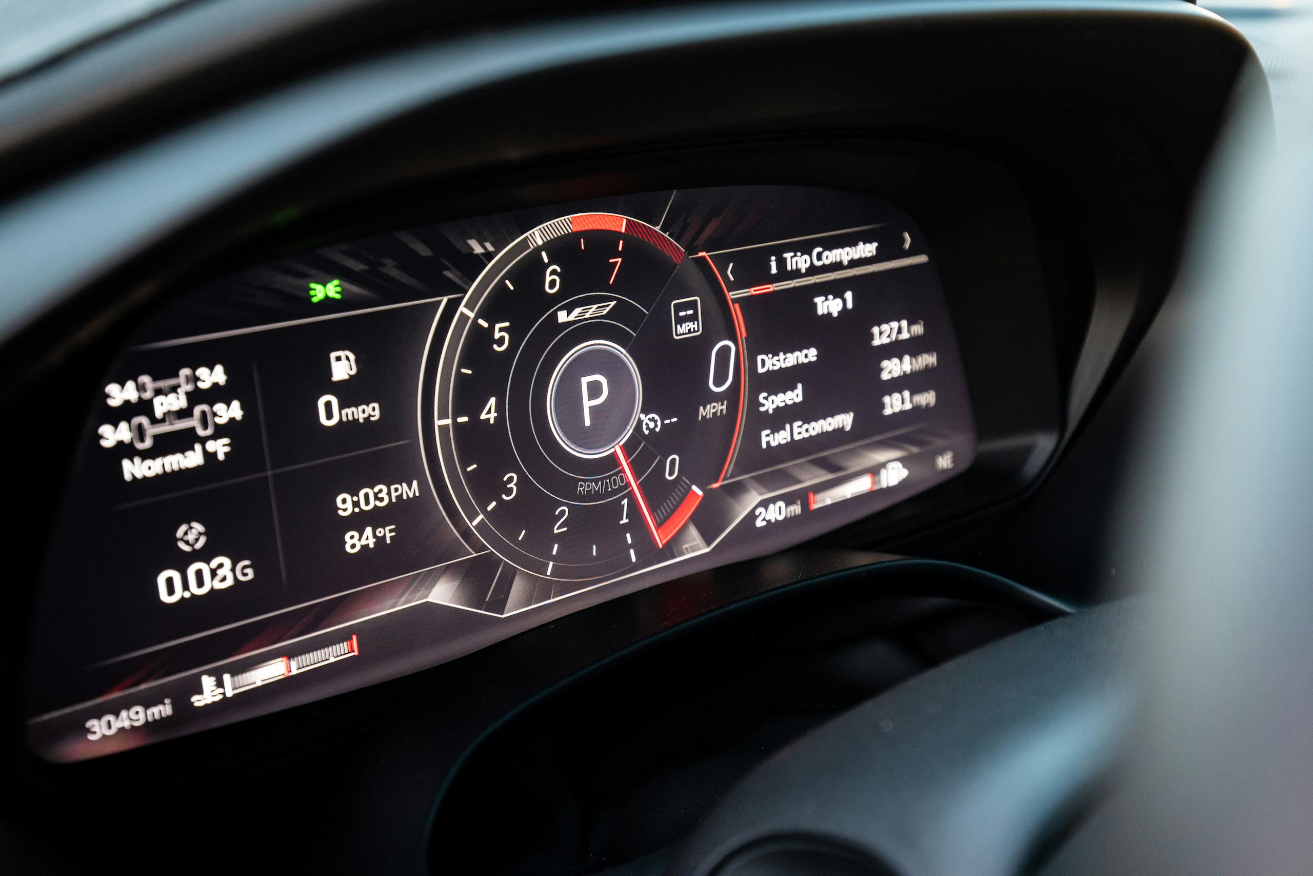 Cadillac CT4 interior dash gauges tachometer