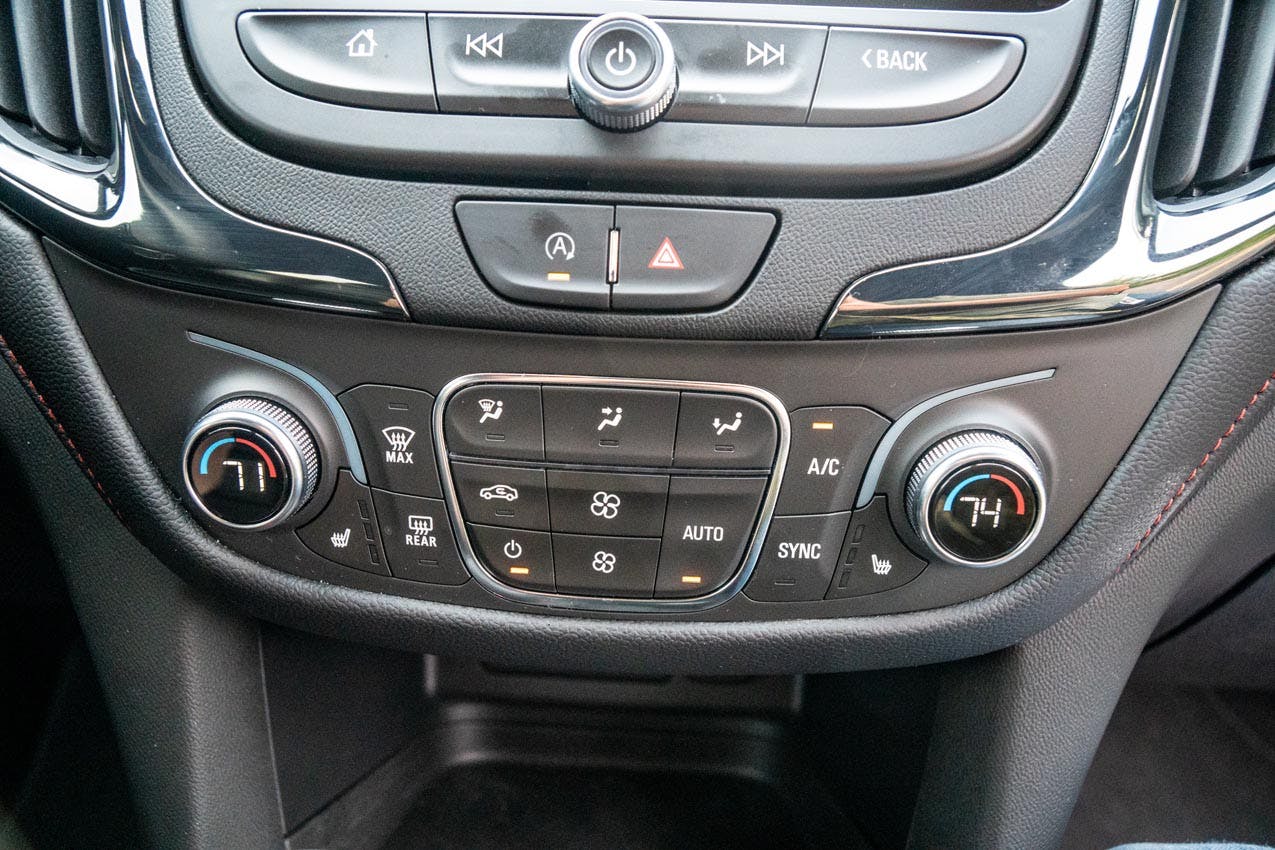 2022 Chevy Equinox RS AWD interior HVAC controls