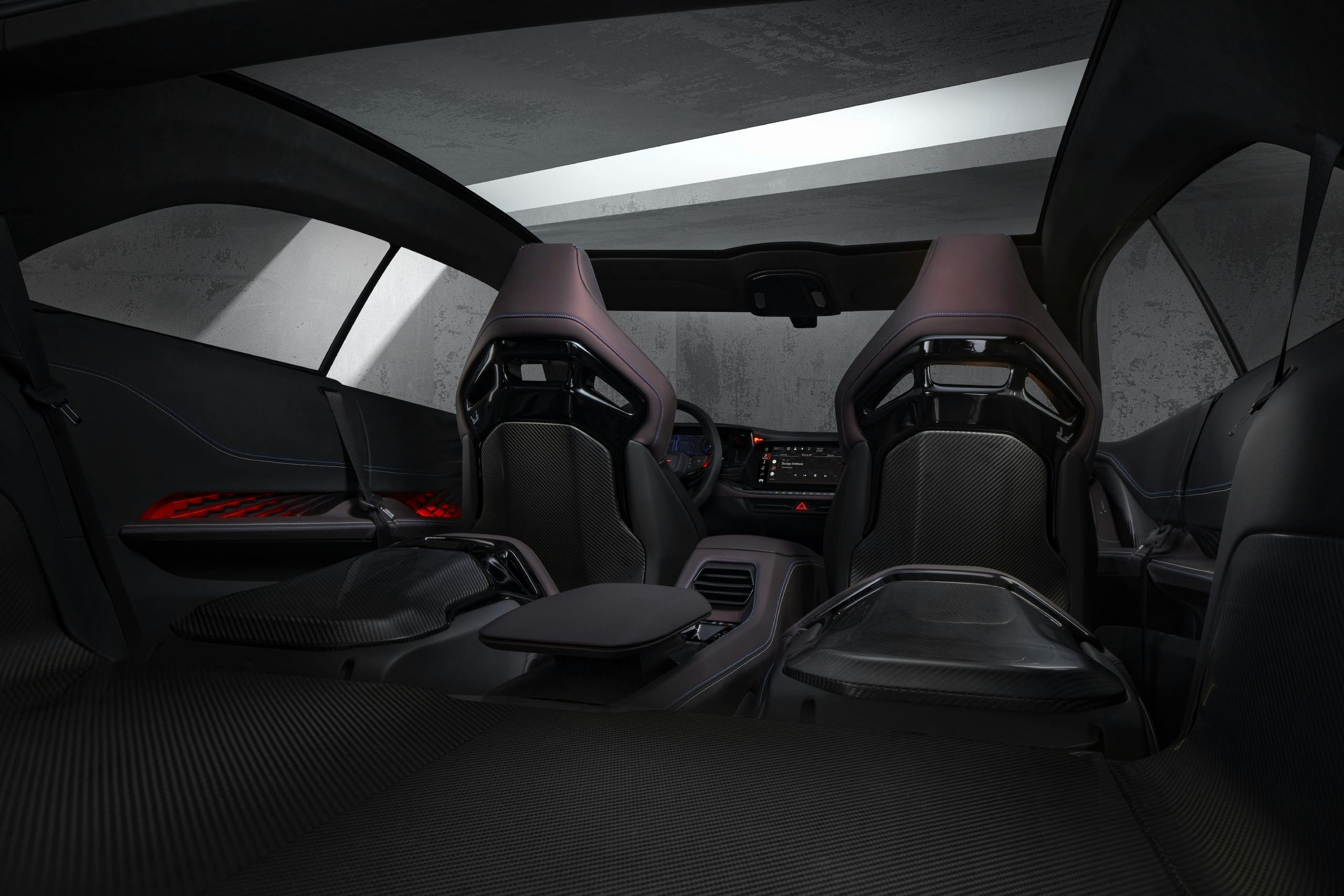 Dodge Charger Daytona SRT Concept interior seating low angle rear seats down