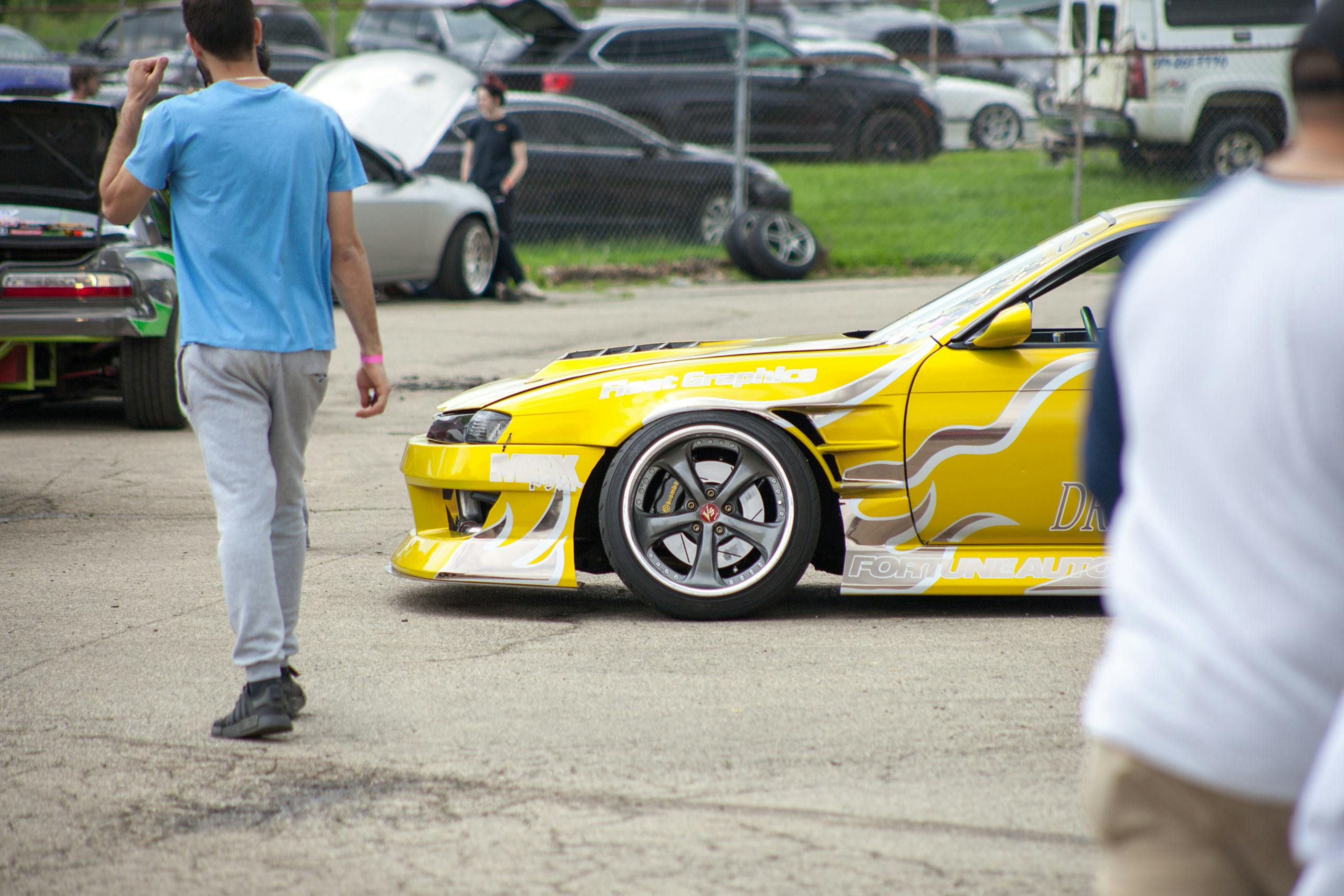 Drift Indy yellow drift car front end
