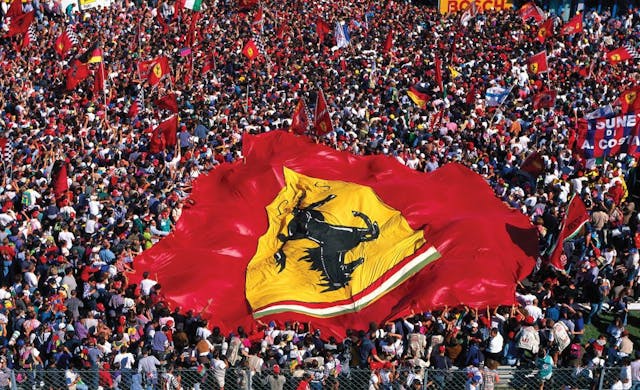 1996 Italian GP crowd flying Ferrari flag