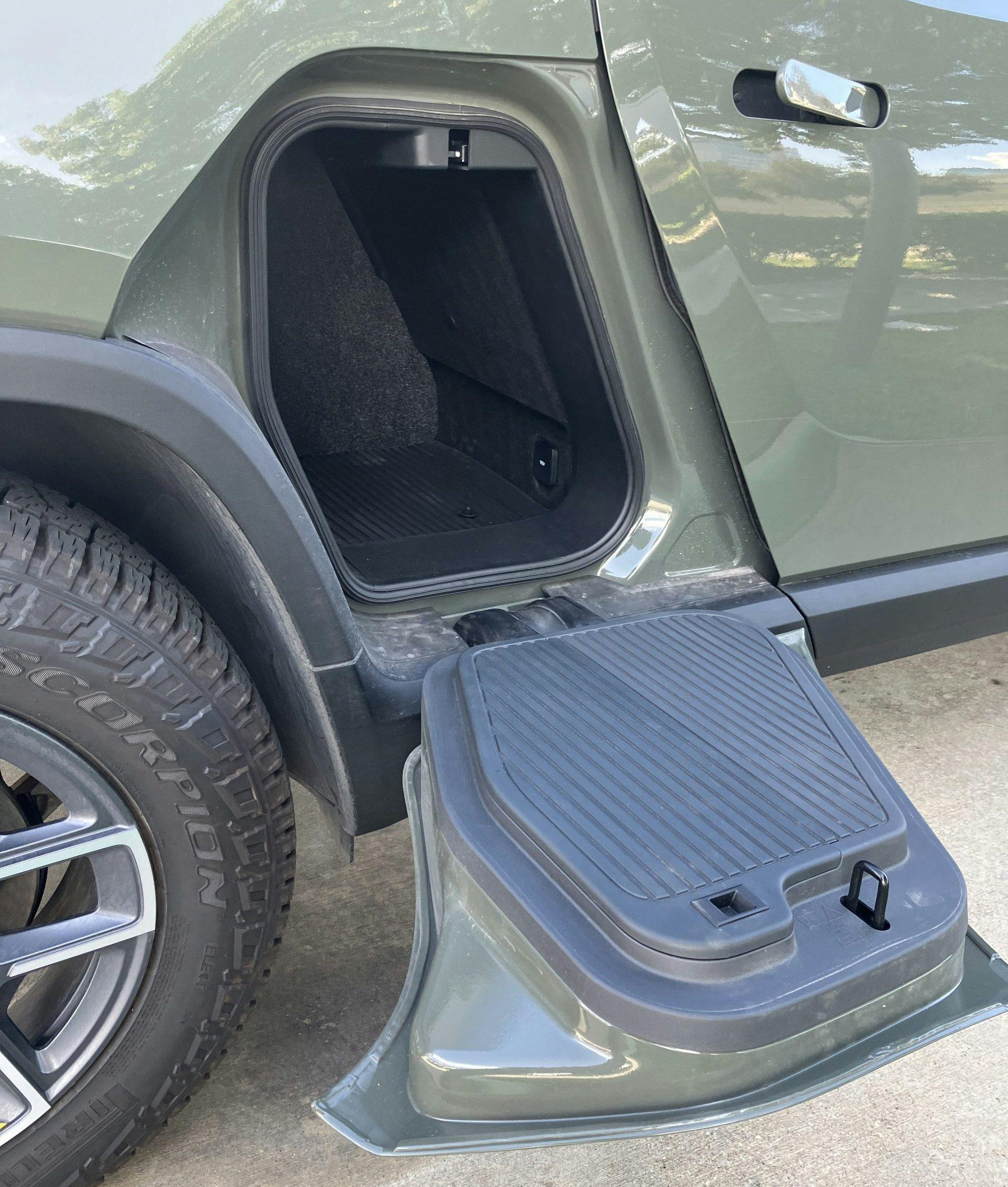2022 Rivian R1T Launch Edition pass through compartment opening