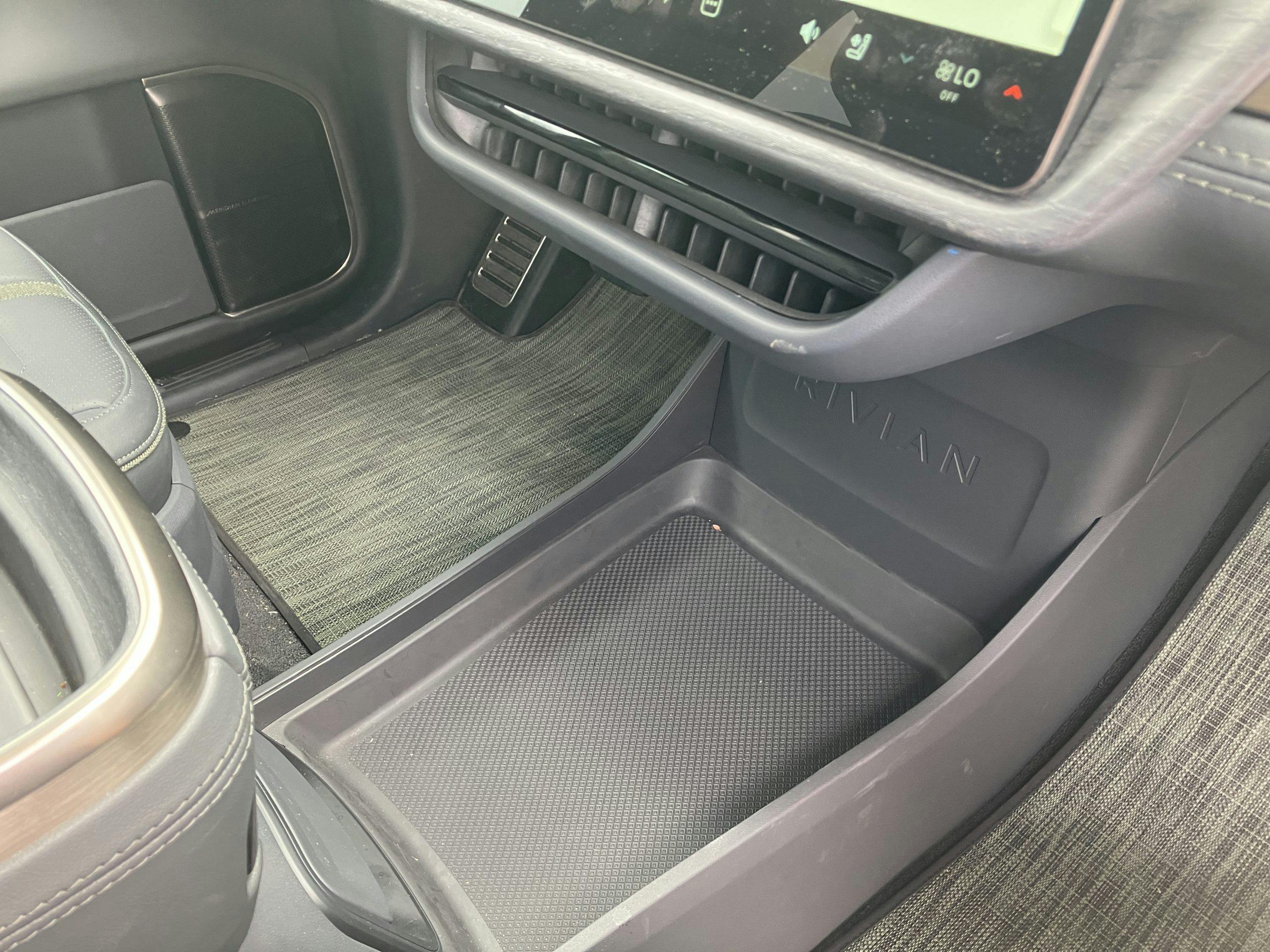 2022 Rivian R1T Launch Edition interior center console tray
