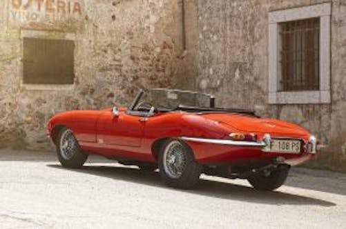 Jaguar-E-type rear three-quarter