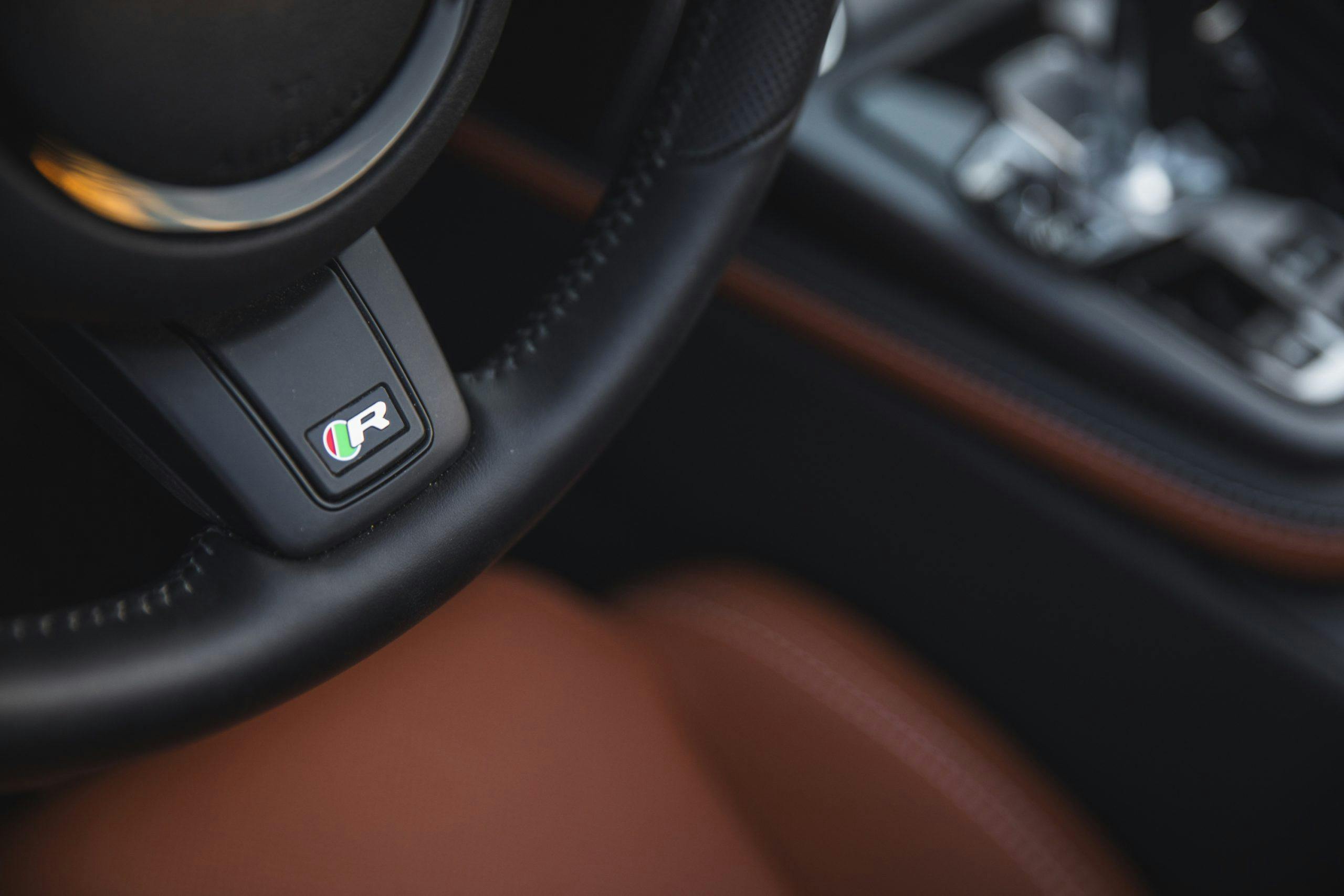 2022 Jaguar F-Type R Convertible steering wheel detail