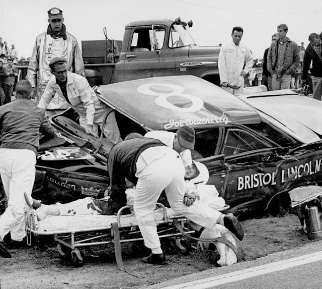 Joe Weatherly Riverside crash wreck 1964