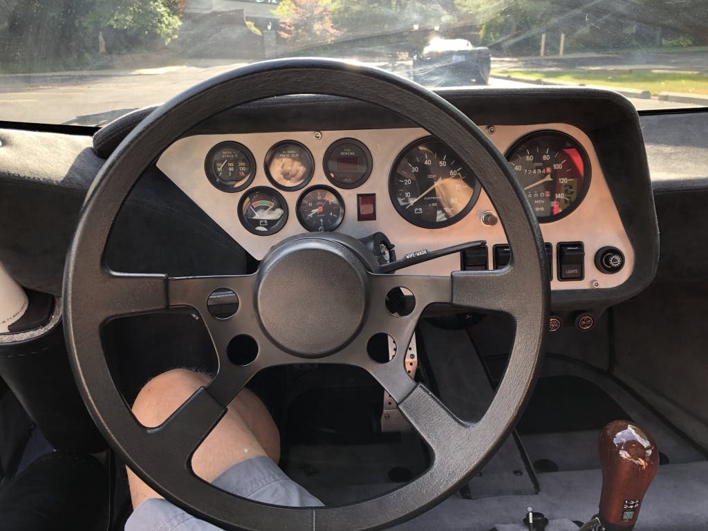 Lancia Stratos homebuild interior steering wheel