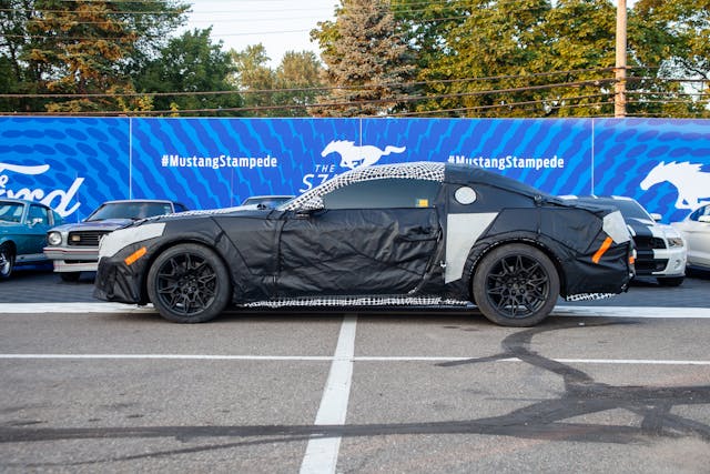 new ford mustang teaser camo side profile