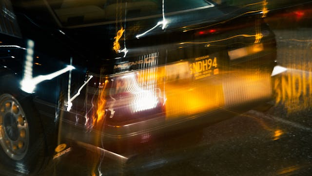 1986 Mustang GT rear blur action pan