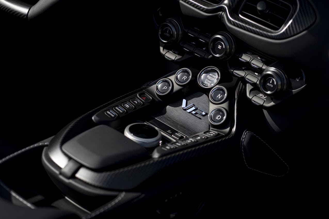 Aston Martin V12 Vantage Roadster interior center console controls