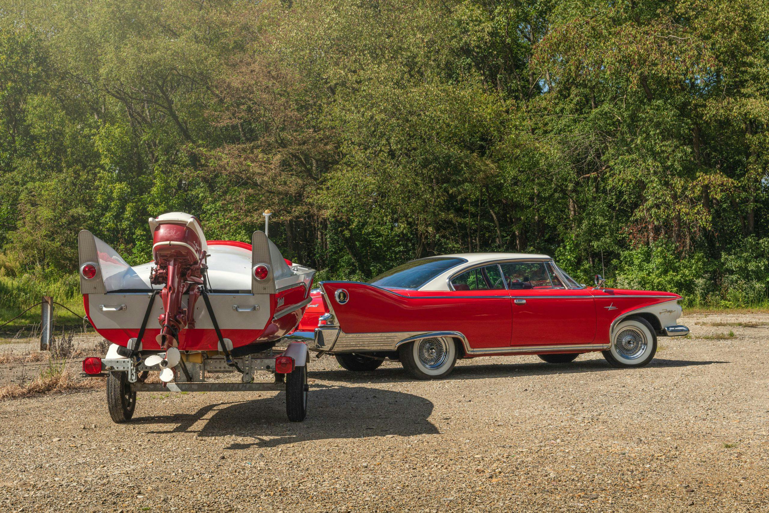 Plymouth Fury side towing boat