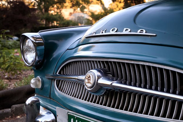 1960 Skoda Octavia front grille closeup