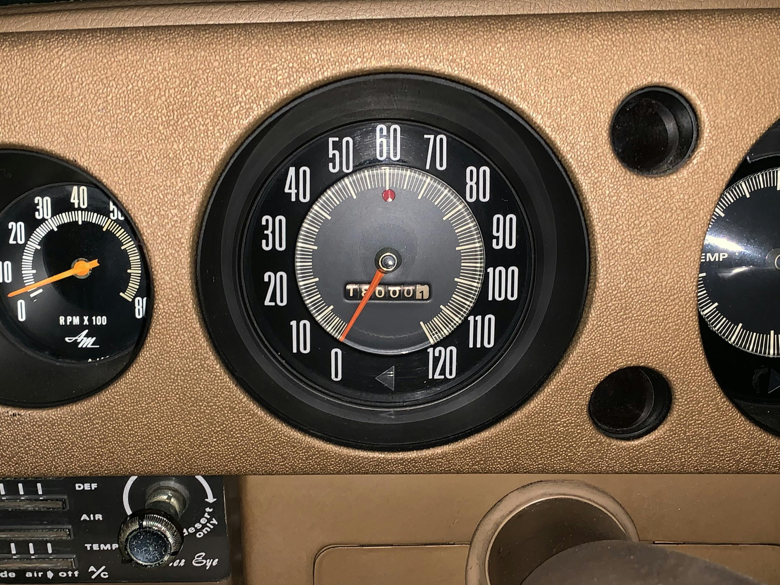 1968 AMC AMX X-code Go Pack 390 speedometer odometer