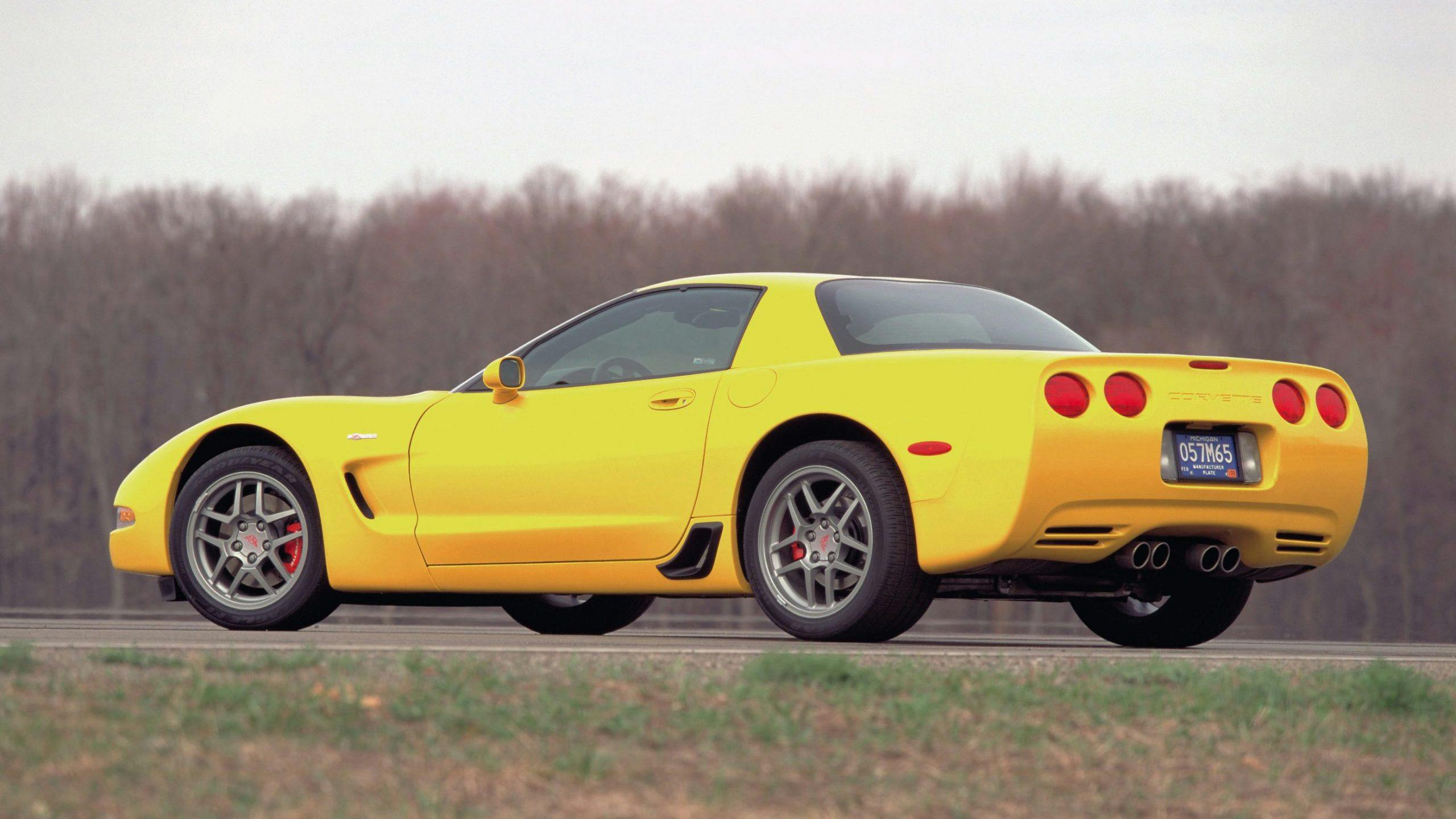 2001 Chevrolet Corvette Z06 yellow rear three-quarter
