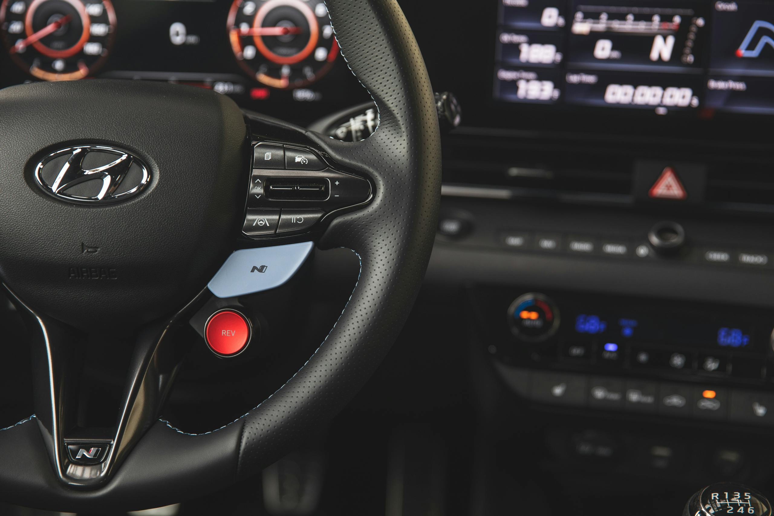 2022 Hyundai Elantra N interior steering wheel controls