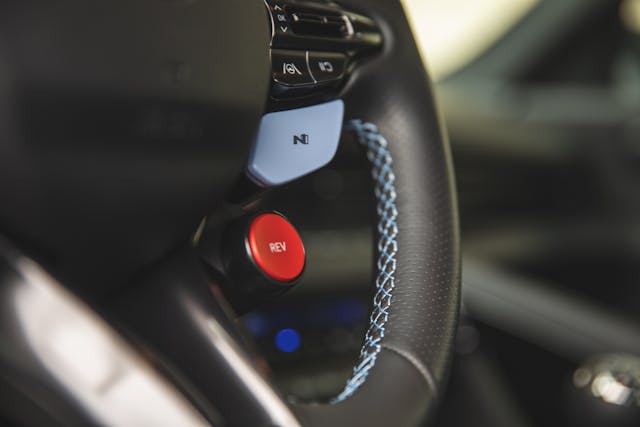 2022 Hyundai Elantra N interior steering wheel controls