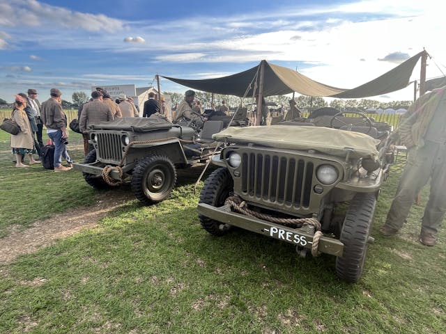 Infield Willys and Ford jeeps