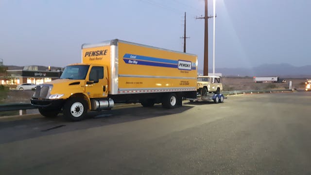 Penske truck waiting on mechanic