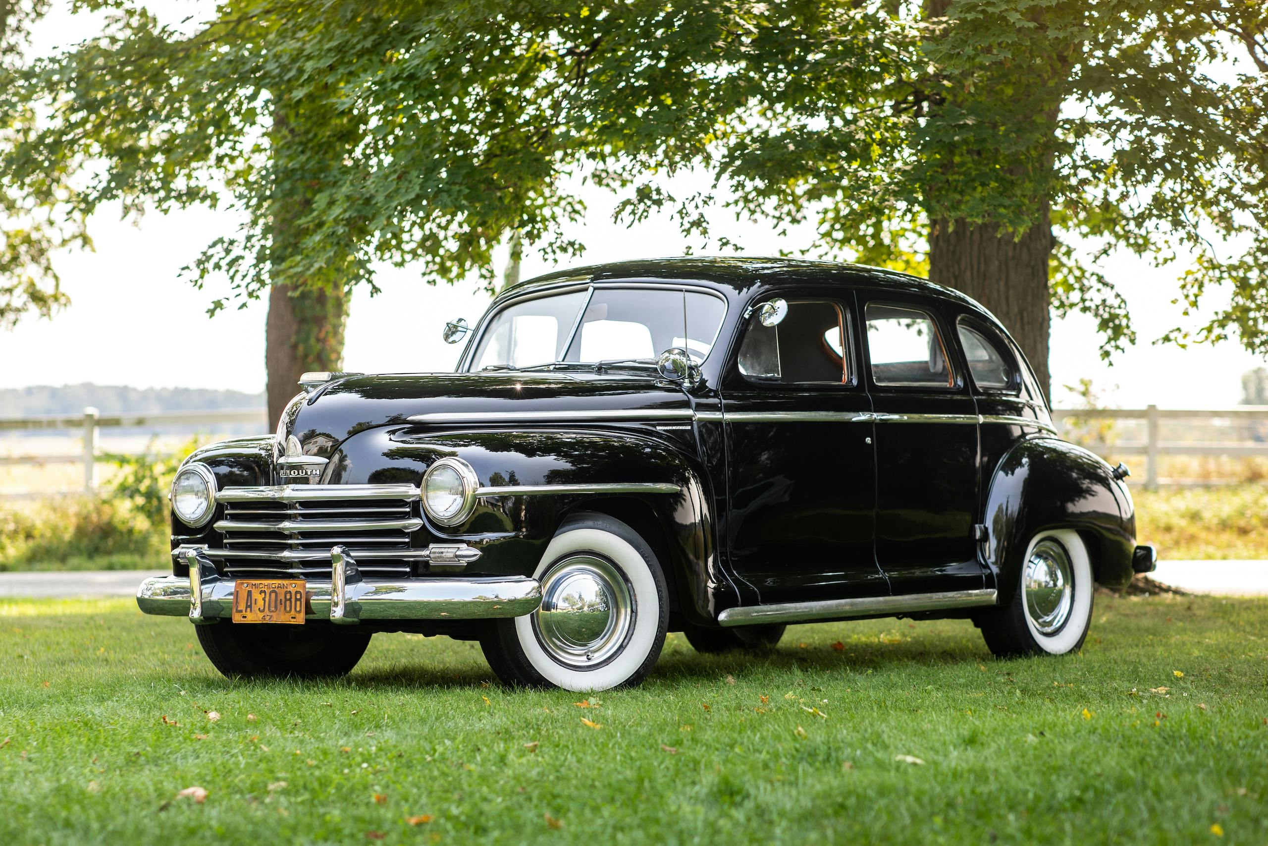 1947 Plymouth front three-quarter