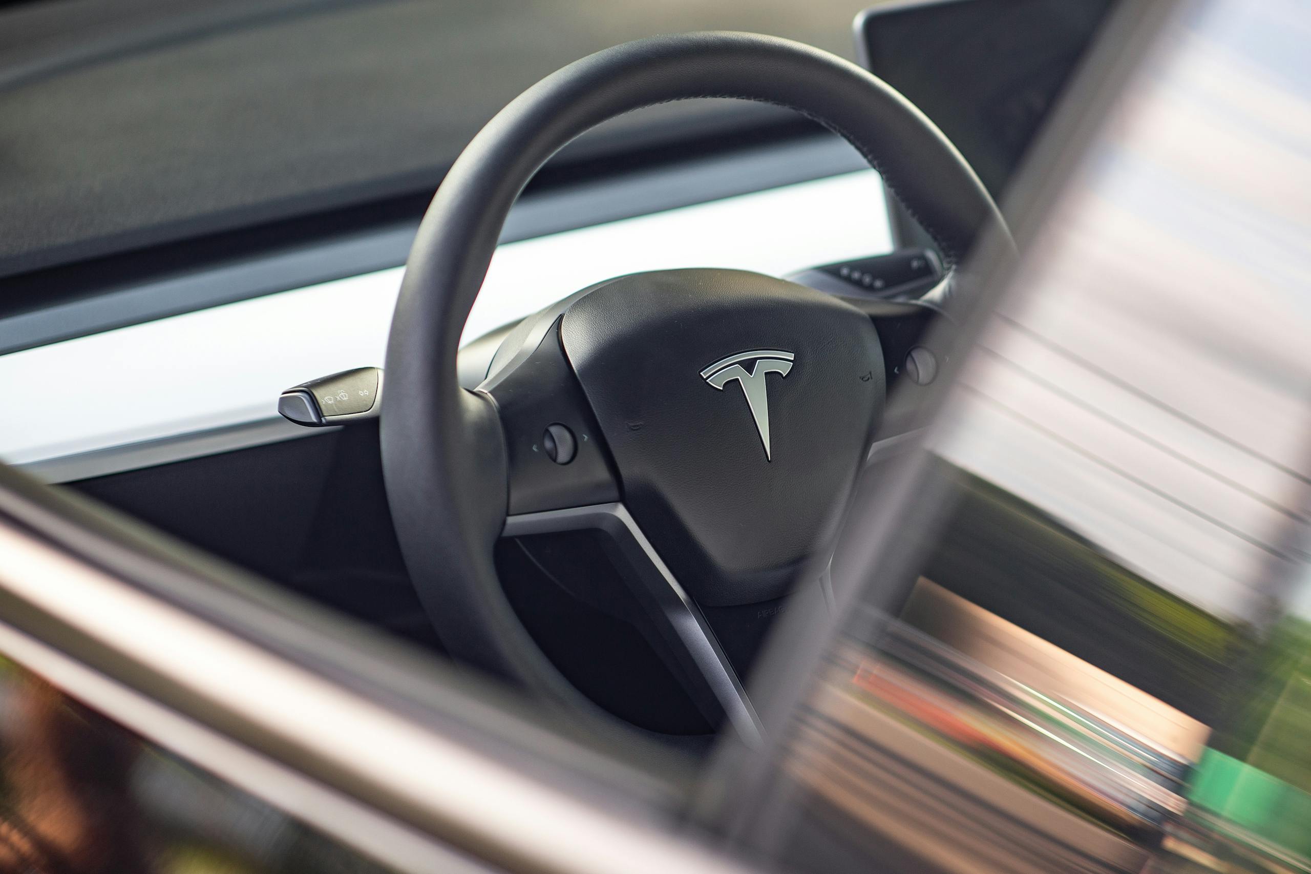 2021 Tesla Model 3 Performance interior steering wheel