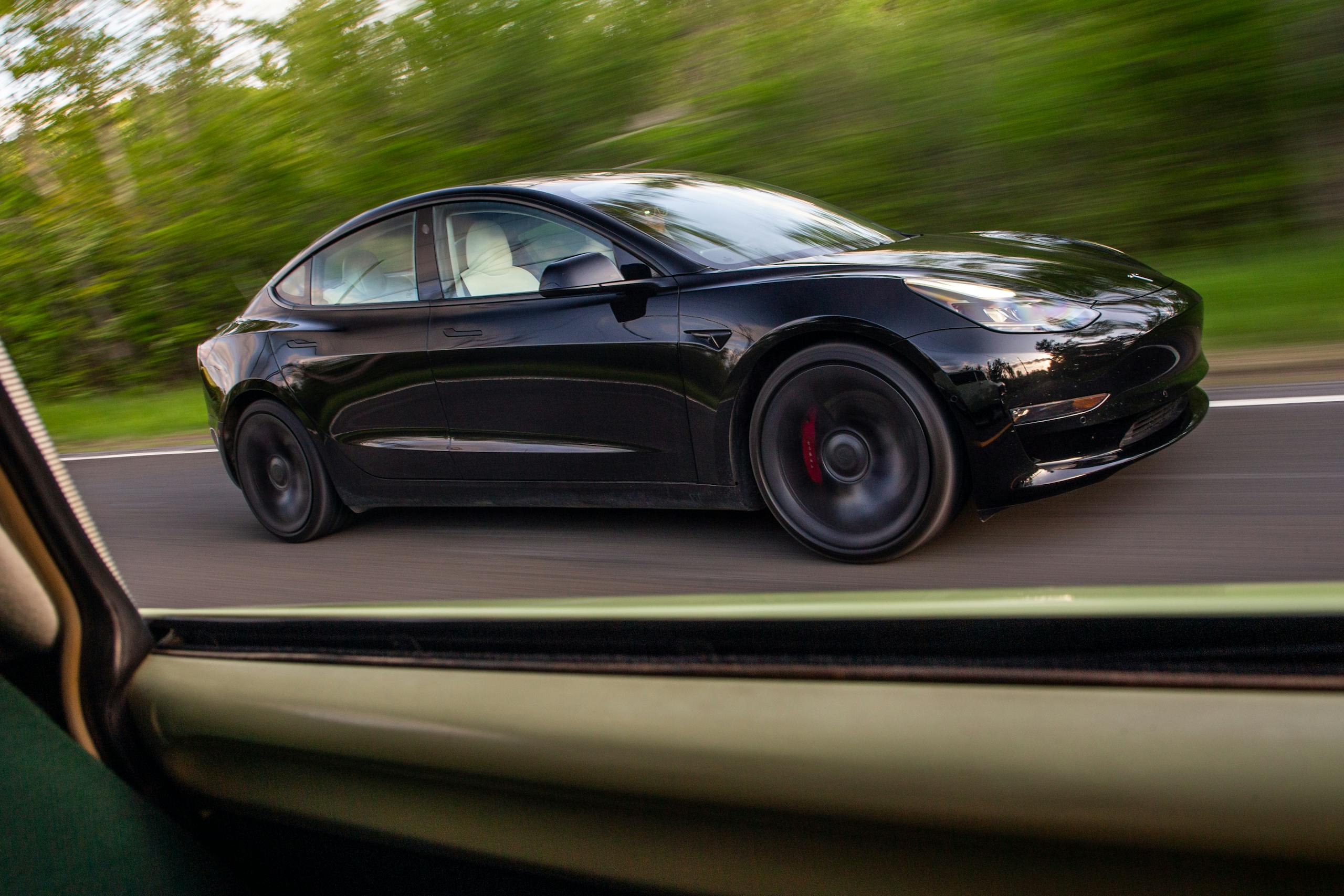 2021 Tesla Model 3 Performance driving action