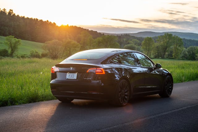 Tesla Model 3 rear three-quarter