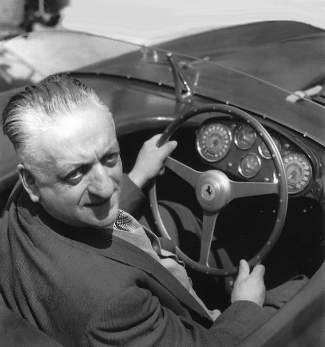 Enzo Ferrari cockpit portrait high angle