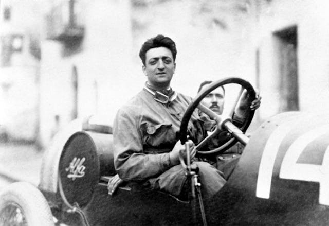 Young Enzo Ferrari in Alfa Romeo
