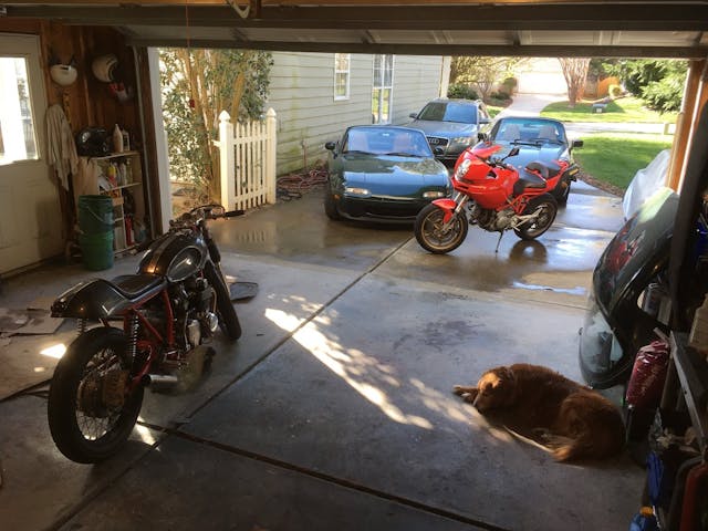 home mechanic garage setup driveway