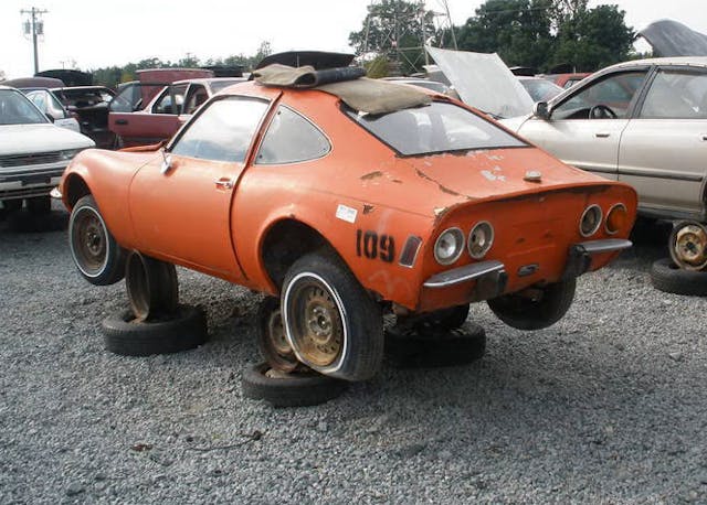 Opel GT at Pull A Part junkyard