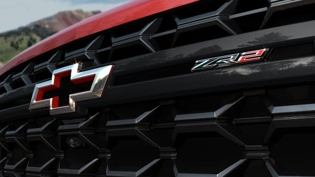 Chevrolet ZR2 pickup grille emblem teaser