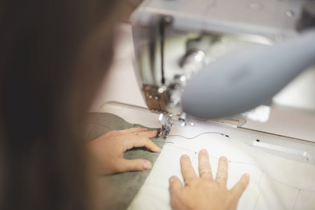 Aston Martin Works sewing closeup