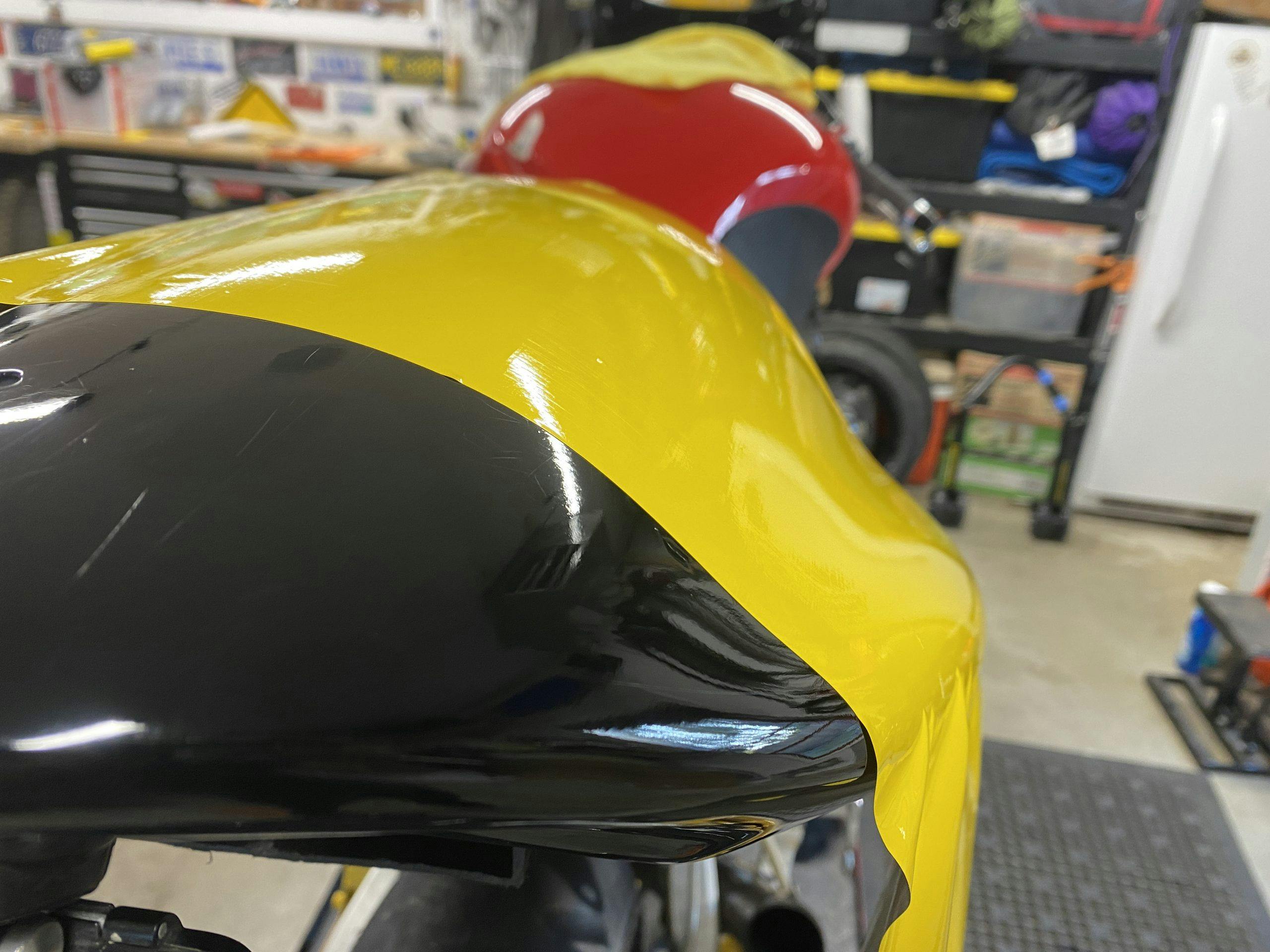 compound curves on motorcycle tail section