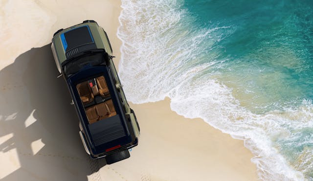 Jeep Recon EV exterior top-down on beach