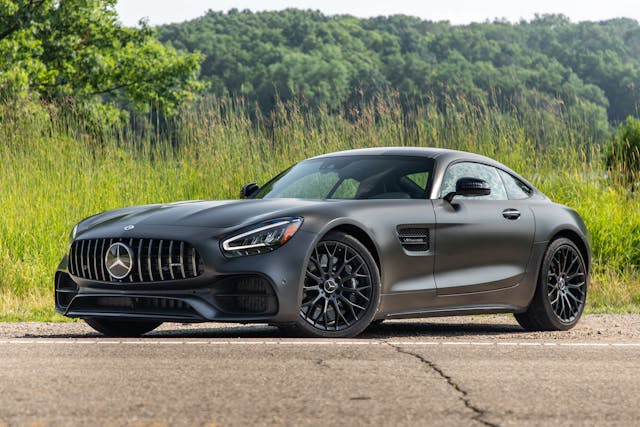 2021 Mercedes-AMG GT Stealth Edition front three-quarter