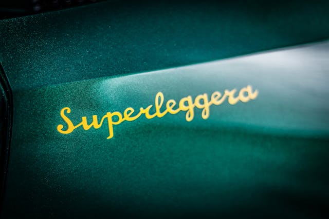 Superleggera lettering closeup