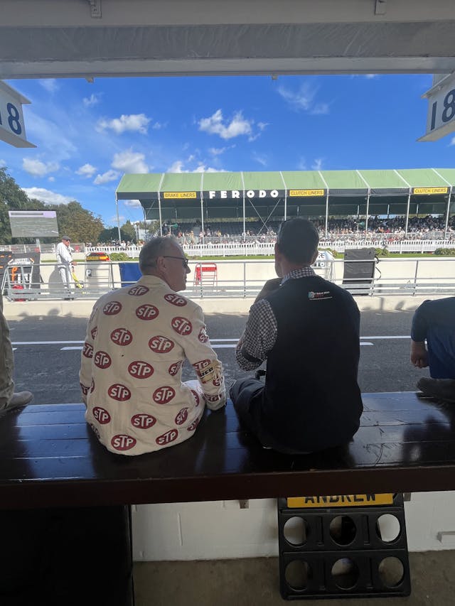 Rowan Atkinson at a race track