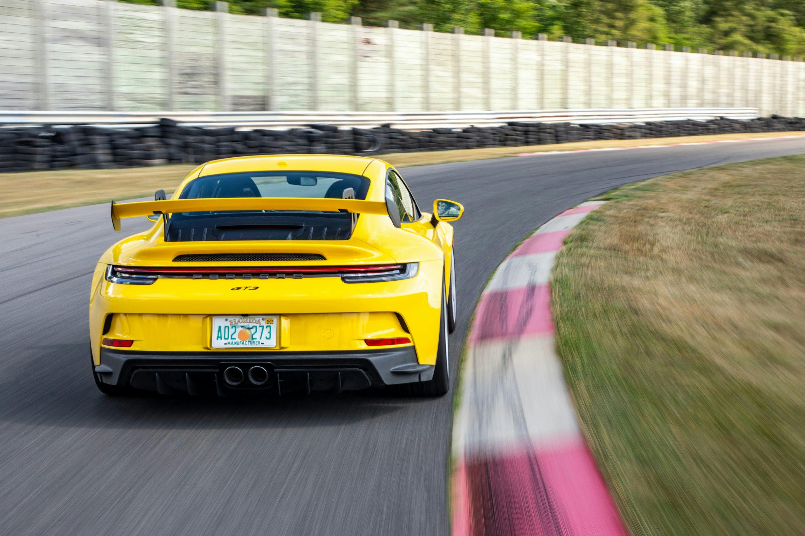 Porsche GT3 dynamic track action rear cornering
