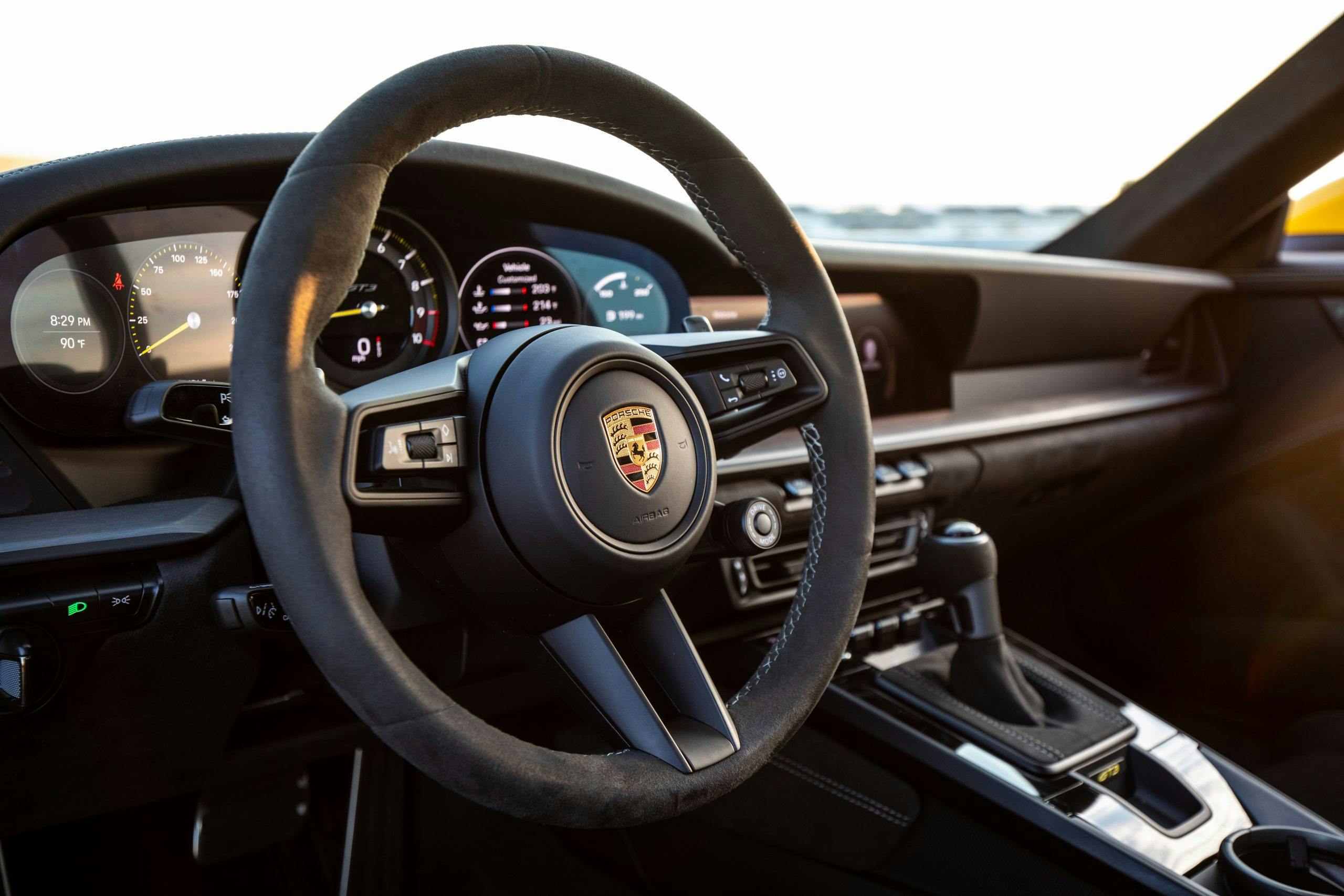 Porsche GT3 interior steering wheel
