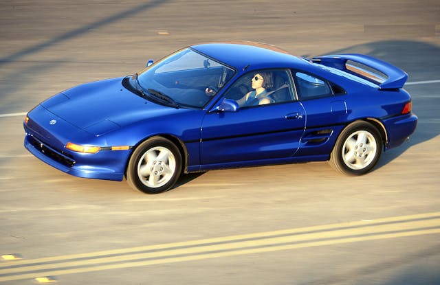 1994 MR2 Turbo blue driving action