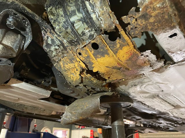 1994 Mazda RX-7 underbody rust corrosion