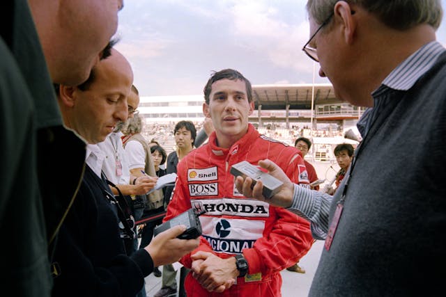 Ayrton Senna reporters 1998 Japan