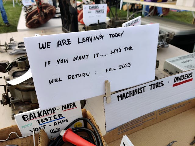 Carlisle swap meet sign