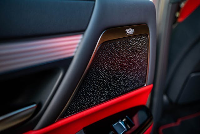 2022 Lexus LX 600 F Sport interior Mark Levinson speaker grille detail
